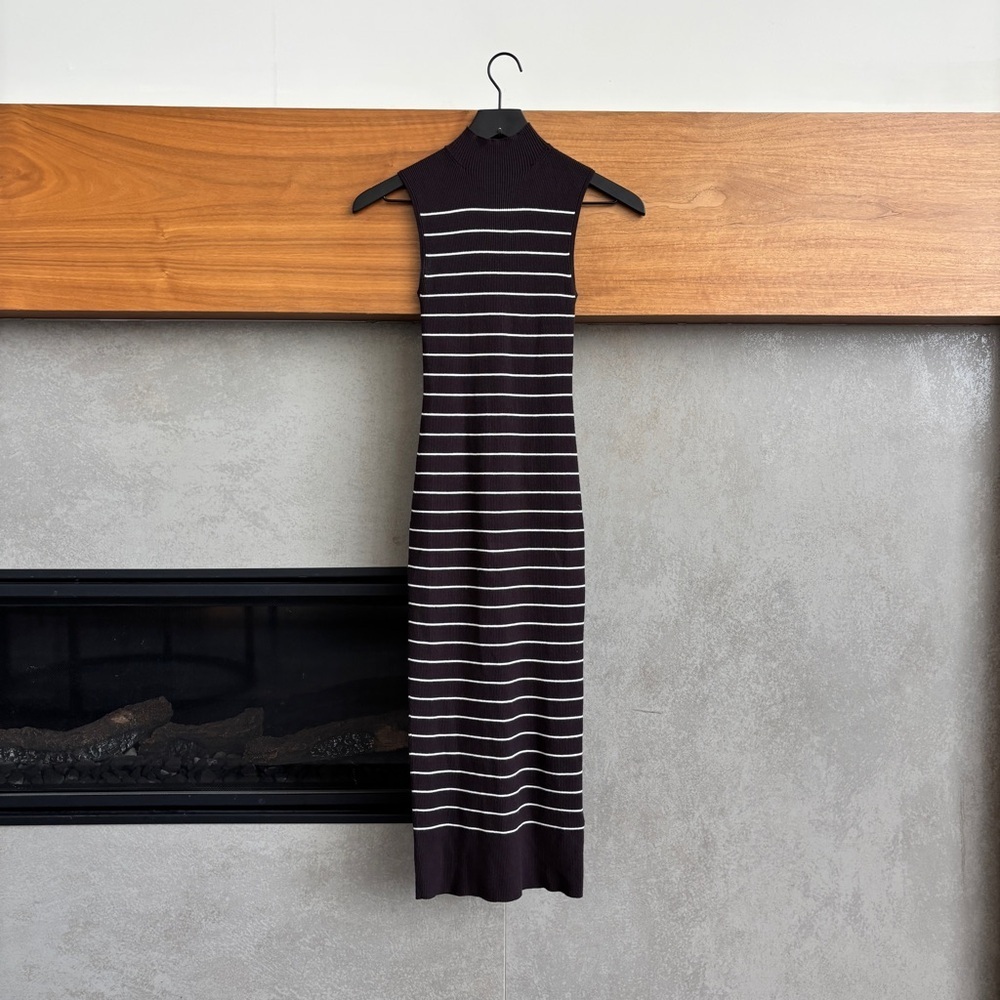NWOT Madewell The Signature Knit Mockneck Sweater Dress in Stripe, Size XS - Picture 5 of 14